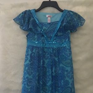 blue sequence dress